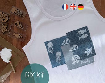 Kit de impresión de ropa: recicla tu ropa con sellos Sea Treasures