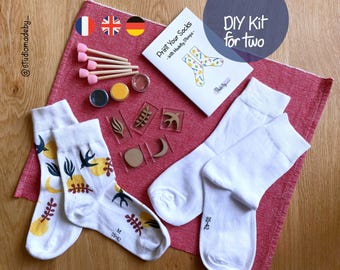 Kit de estampado de calcetines para dos personas: ¡Hágalo usted mismo, ideal para principiantes, y cree sus propios calcetines únicos!