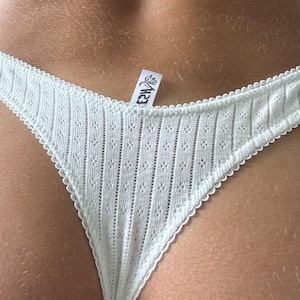 Soft panties 100% cotton for every day, Natural cotton panties thong, Handmade cotton lingerie, Soft Cotton underwear, Summer lingerie