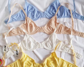 Sutiã com aro feito à mão em algodão: lingerie natural, disponível em tamanhos grandes.