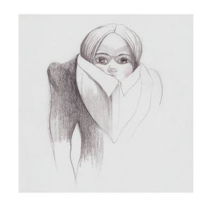 Dessin de poupée au crayon - Impression giclée d'art, édition limitée - Viktor & Rolf, androgyne, mode, haute couture