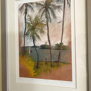 Fijian Art Giclee Print, limited edition After the Storm Fiji palm tree art, tropical art print image 4