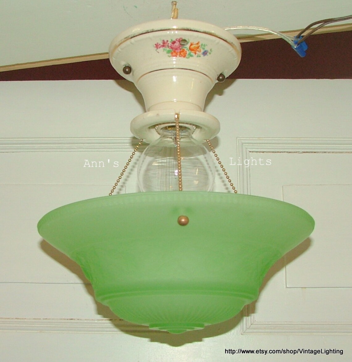 Antique Vintage Lighting 3 Chain Hanging Ceiling Light Etsy