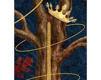 Oak-Queen of Swords
