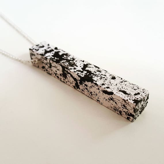 Monochrome / Hand Painted / Wooden / Rectangle / Necklace / Geometric / Pattern / Minimal / Assorted