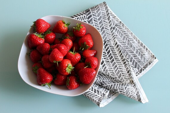 Chevron Pattern Block printed Linen Napkins Set of 4 / hand printed / placemats / table styling & entertaining / dining /new home gift