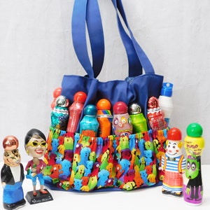 Colorful Dogs print Bingo Bag, cartoon dog, dauber organizer purse