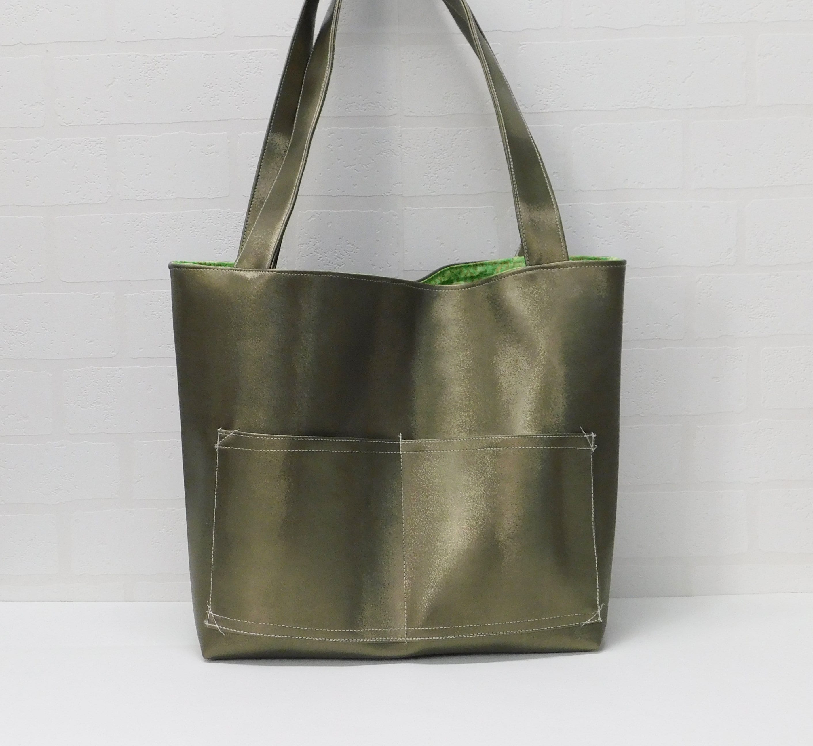 Shimmering Sea Shoulder Bag, Metallic Vegan Leather Handbag