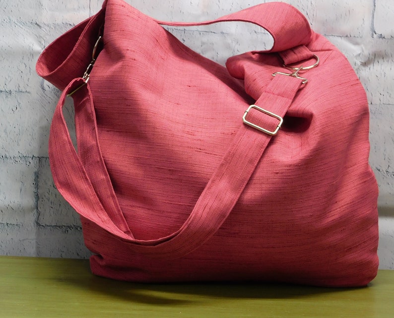 Pink Hobo Crossbody bag large slouch sling purse lightweight Etsy
