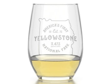 Yellowstone Stemless Wine Glass