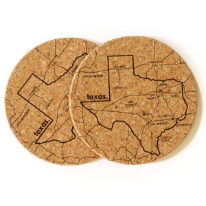 Texas Cork Coaster Pair image 1