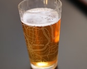Nashville Map Pint Glass Gift