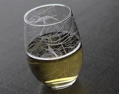 Knoxville, TN - University of Tennessee - College Town Map Stemless Wine Glass