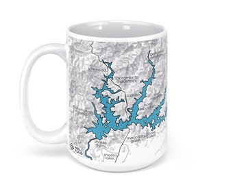 Lake Shasta Map Mug - 15oz Ceramic Mug