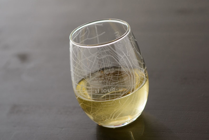 St Louis Map Stemless Wine