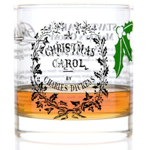A Christmas Carol Literature Rocks Glass | Whiskey Glass (11oz) | Charles Dickens | Christmas Gift | Bookish Gifts | Gifts for Writers