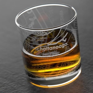 Chattanooga, TN City Map Rocks Glass | Engraved Whiskey Glass (11oz) | Etched Bourbon Glasses | Housewarming Gift | Gifts for Him