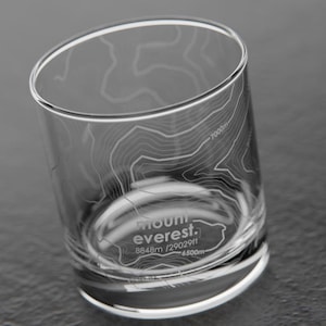 Mt Everest Topographic Map Glass