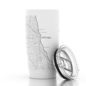 Personalized City Map 20oz Pint Tumbler - WHITE