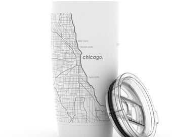 Personalized City Map 20oz Pint Tumbler - WHITE