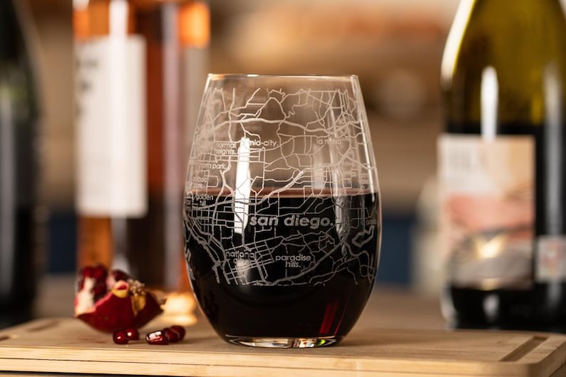 Well Told Custom City Map Wine Glass