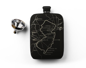 New Jersey State Flask - Matte Black