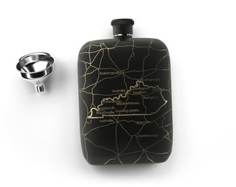 Kentucky State Flask - Matte Black