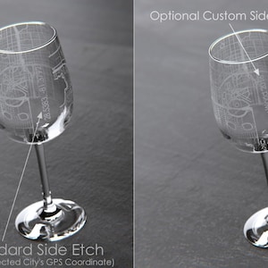 Custom City Map Stemmed Wine Glass | Any City / Town Personalized ...