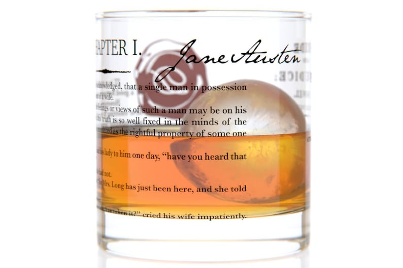 Pride and Prejudice Literature Rocks Glass Whiskey Glass 11oz Jane Austin Gifts Gifts for Her Book Club Gifts Librarian Gifts image 3