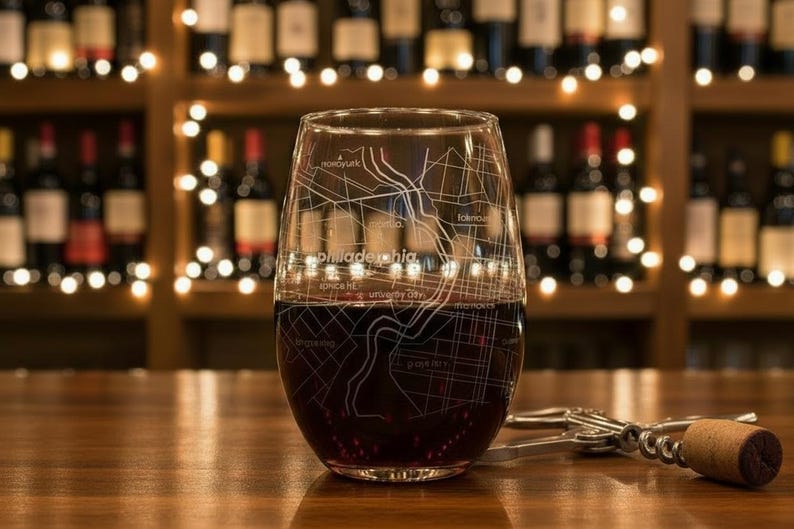 Well Told Custom City Map Wine Glass - Thumbnail 2