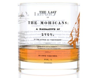 Last of the Mohicans Literature Rocks Glass | Whiskey Glass (11oz) | Book Lover Gift | Bibliophile Gifts | Bookworm Gift | Gifts for Readers