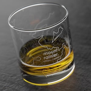 Mt Rainier Topogaphic Map Glass