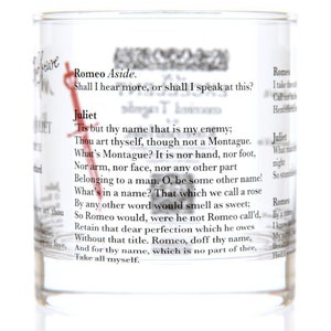 Romeo and Juliet Literature Rocks Glass Bourbon Whiskey Glass 11oz Shakespeare Gifts Gifts For Her Booklover Gift Teacher Gift image 3