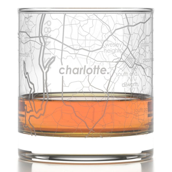 Custom City Map Rocks Glass | Any City / Town Personalized | Etched Whiskey Glass (11oz) | Engraved Bourbon Glass | Custom Glassware Gift