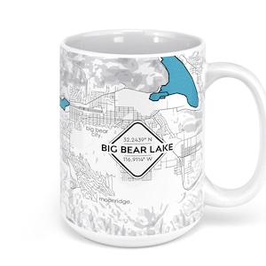 Big Bear Lake Map - 15oz Ceramic Mug