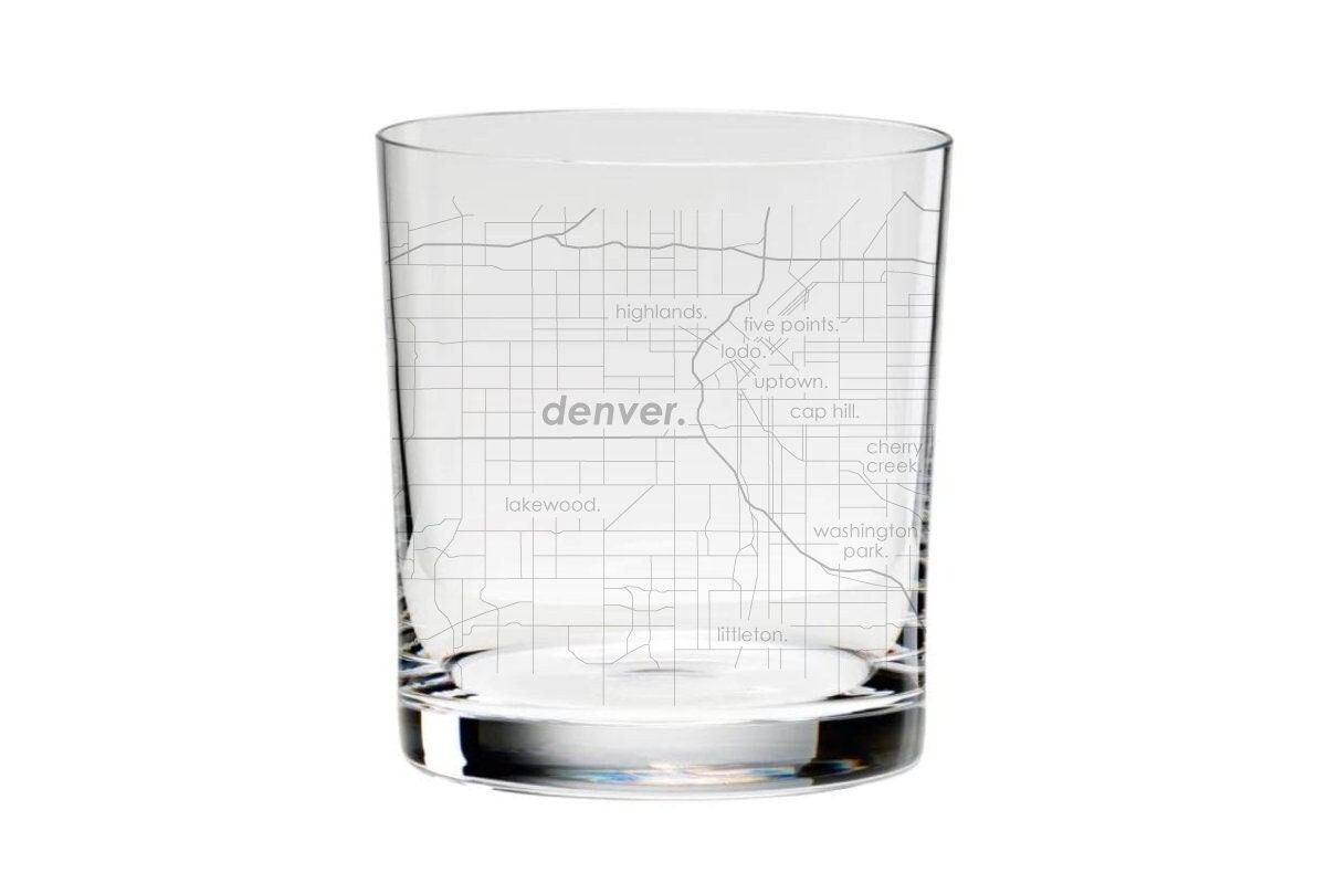 RIEDEL Crystal City Map Whiskey Tumbler | Any City / Town Personalized | Custom Etched Rocks Glass (12oz) | Custom RIEDEL Crystal