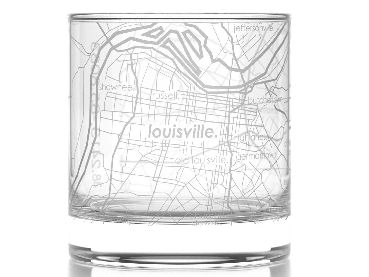 Louisville Whiskey Glass Louisville KY Rocks Glass Engraved 