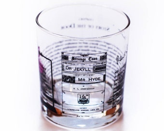 Dr Jekyll and Mr Hyde Literature Rocks Glass | Whiskey Glass (11oz) | Halloween Gifts | Bibliophile Gifts | Bookworm Gifts | Bookish Gifts