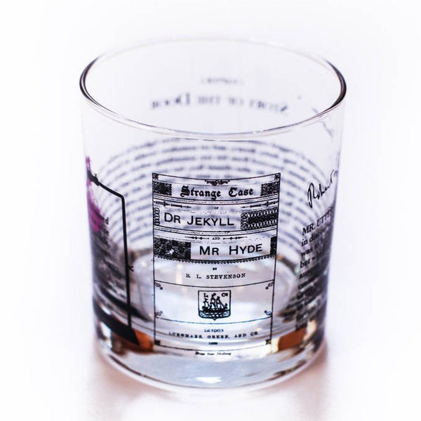 Dr Jekyll and Mr Hyde Literature Rocks Glass | Whiskey Glass (11oz) | Halloween Gifts | Bibliophile Gifts | Bookworm Gifts | Bookish Gifts