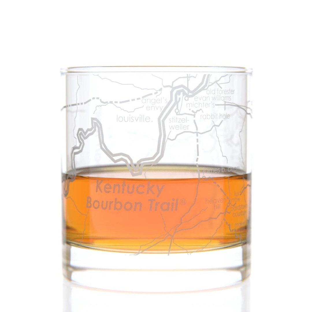 Rocks Whiskey Old Fashioned 11oz Glass Urban City Map  Louisville Kentucky: Old Fashioned Glasses