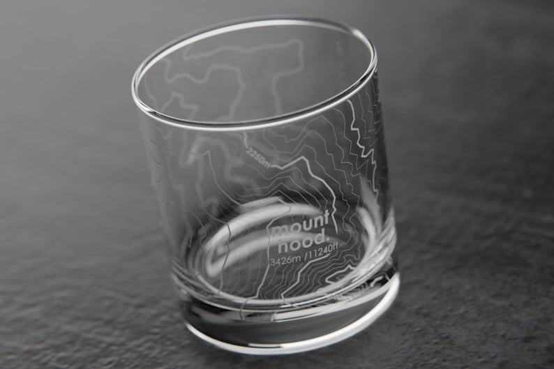 Mt Hood Topographic Map Glass