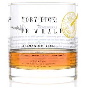 Moby Dick Literature Rocks Glass | Bourbon Whiskey Glass (11oz) | Book Lover Gift | Bibliophile Gifts | Bookworm Gifts | Teacher Gift