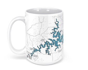 Table Rock Lake Map - 15oz Ceramic Mug