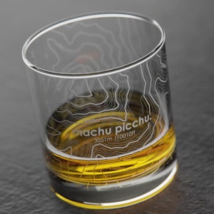 Machu Picchu Topographic Map Glass