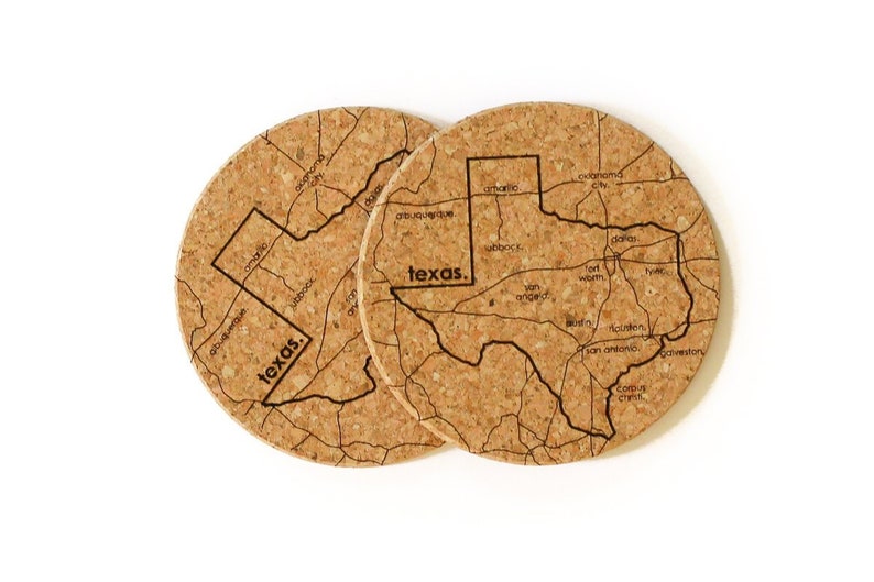 Texas Cork Coaster Pair image 1