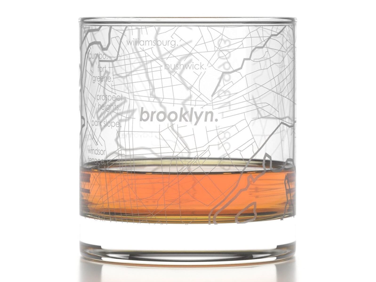 Engraved Set of 6 Glass Espresso Shot Glasses Brooklyn