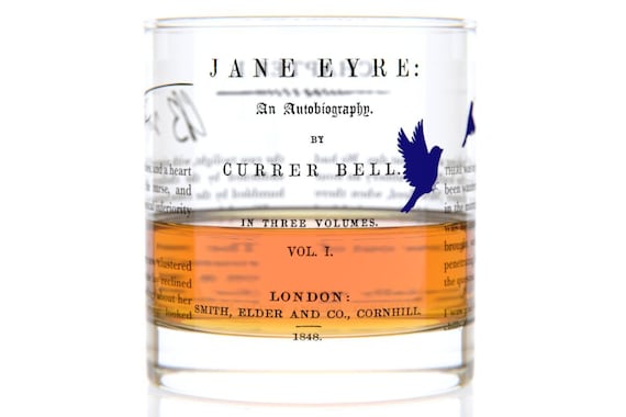Jane Eyre Literature Rocks Glass | Bourbon Whiskey Glass (11oz) | Gifts For Her | Bookish Gifts | Gifts for Writers | Gifts for Readers