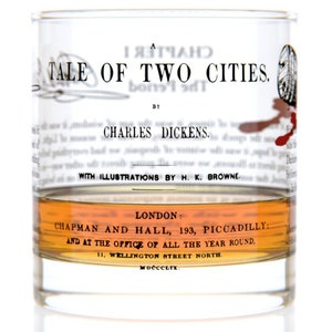 A Tale of Two Cities Literature Rocks Glass | Whiskey Glass (11oz) | Charles Dickens | Book Lover Gift | Teacher Gift | Literary Gifts