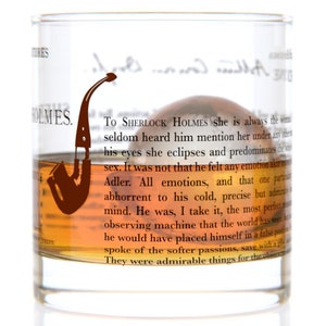 Sherlock Holmes Literature Rocks Glass Bourbon Whiskey Glass 11oz Book Worm Gifts Bookish Gifts Gifts for Writers Teacher Gift image 2