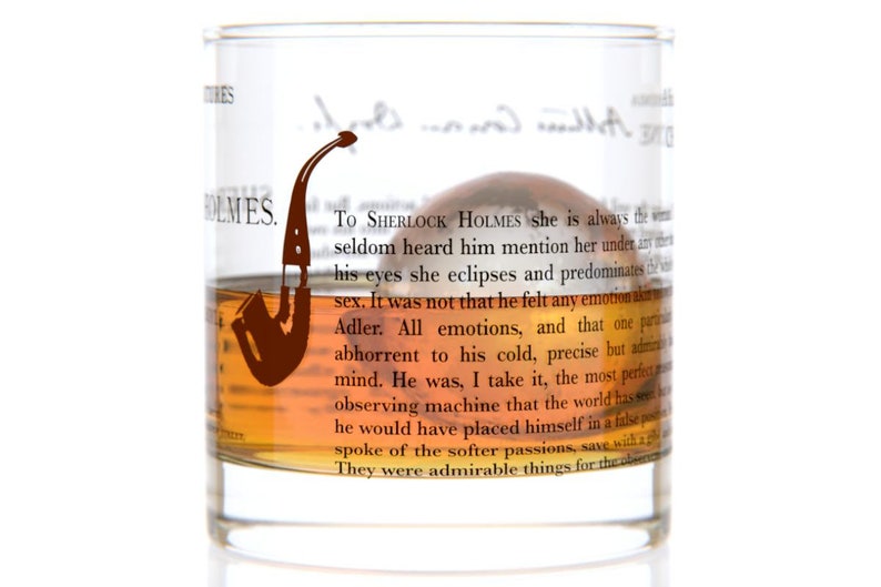 Sherlock Holmes Literature Rocks Glass Bourbon Whiskey Glass 11oz Book Worm Gifts Bookish Gifts Gifts for Writers Teacher Gift image 2